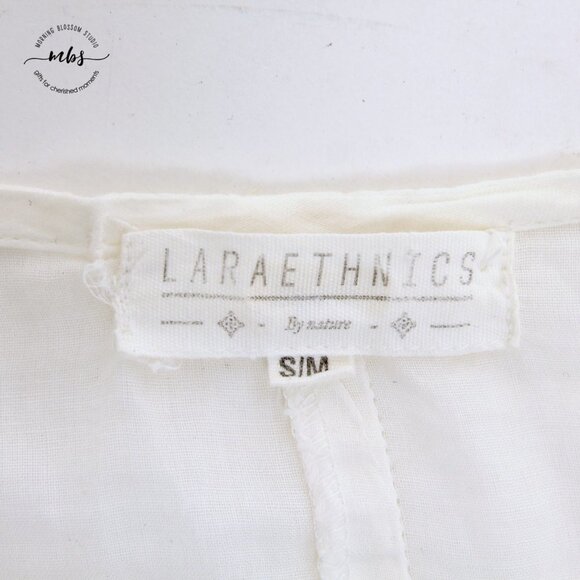 Lara Ethnics Boho Crochet Short Fringe Square Neck Blouse - Picture 10 of 11